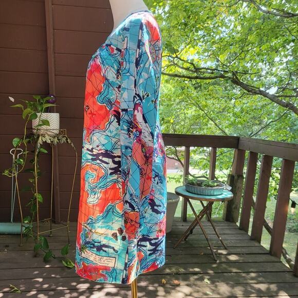 LILLY PULITZER 3/4 Sleeve Silk Dress Size 0 - Picture 3 of 10